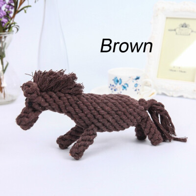 

Pet knot rope toy cotton horse shape rope weaving clean teeth pet supplies dog toys