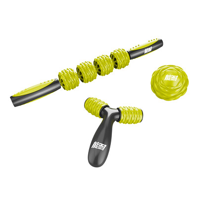 

Can resist massage three-piece massage stick deep muscle relaxation massage ball roller massage shaft NN2811-03 fruit green 388C gray