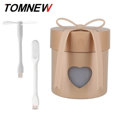 

TOMNEW 3 in 1 USB Mini Cool Mist Humidifier 350ML Ultrasonic Gift Air Cleaner Freshener with USB fan LED Light for Home Office