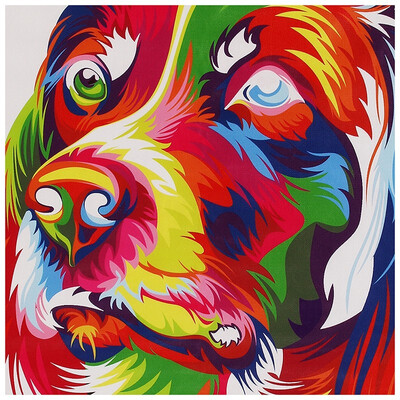 

UpperX Modern Abstract Cloth Print Painting Decorative Wall Home Decor No Frame PatternDogMulticolor