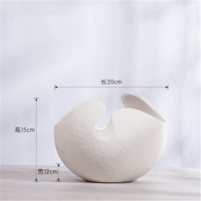 

White eggshell shape design ceramic flower vase Nordic porcelain home decor vase home decoration table creative flower arrangement