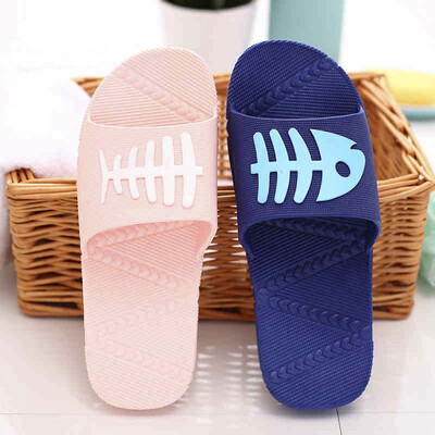 

Visitors FK Home Slippers Womens Summer New Thick-soled Cute Home Indoor Slip Bath Couples Slippers Womens Fishbone Pink 40-41