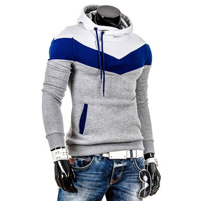 

Zogaa New Spring Mens Hoodie Color Matching Pullover Slim Sports