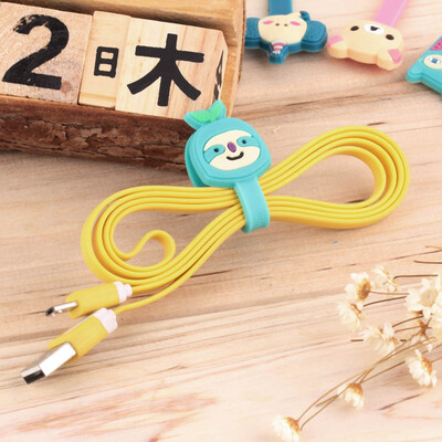 

Наушники Earbud наушников Силиконовый кабель Шнур Wrap Winder Организатор держатель светло-зеленый Лень