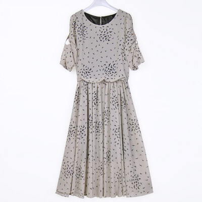 

Autumn Women Dresses 2015 Print Dress Chiffon Dress Women Long Sleeve Slim A word Dress Section