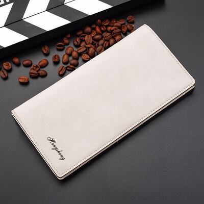 

Mens long wallet scrub retro wallet light button wallet zipper buckle
