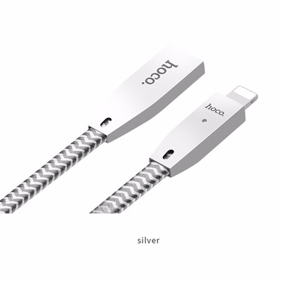 

HOCO Original Zinc Alloy Reflective Braid Charging Data Cable for Apple Lightning iPhone iPad 24A OTG Fast Charger Wire Sync