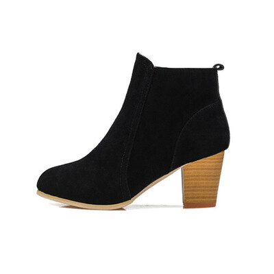 

Women Ankle Boots Square High Heel Boots for Woman Fashion Zip Black Autumn Winter Women Boots Shoes 231