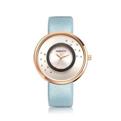 

REBIRTH Brand Luxury Diamond Quartz Women Watches Water-Proof PU Leather Ladies Casual Wristwatch Good Gift