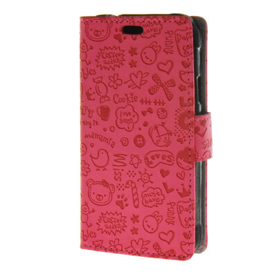 

MOONCASE Little Witch Leather Flip Wallet Card Slot Stand Back Case Cover for Samsung Galaxy Xcover 3 SM-G388F Hot pink