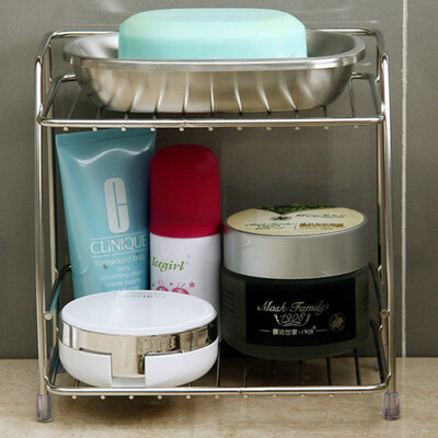 

Ou Runzhe shelf stainless steel mini 2 layer cosmetics jewelry storage rack