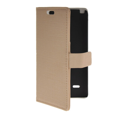 

MOONCASE Slim Leather Side Flip Wallet Card Slot Pouch with Kickstand Shell Back Case Cover for LG G3 Stylus / D690 Beige