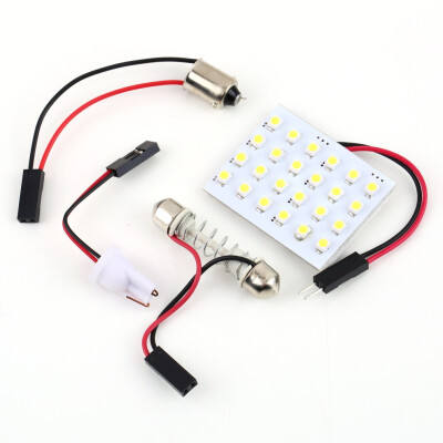 

DC 12V 24 SMD LED Car Interior Light Panel Auto Lamp Bulb With 3 Adapters