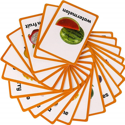 

21 pc - Fruits Flash Cards-English word learning card&pocket size flash card for Preschool children-English Vocabulary Cards