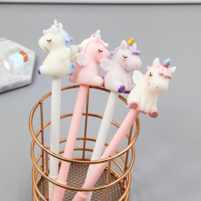 

05mm Unicorn Cute Korean Gel Ink Pen Black Ink Kawaii School Writing Supplies Stationery