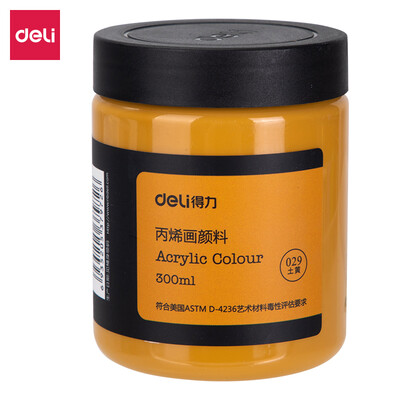 

Deli deli 300ml art painting acrylic paint hand-painted wall painting acrylic paint large bottle outdoor painted textile pigment 73875 yellow