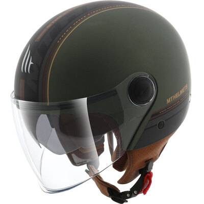 

MT HELMETS 201A motorcycle double lens retro lightweight half helmet men&women half-covered personality cool Harley helmet four seasons universal ink green gold street L code