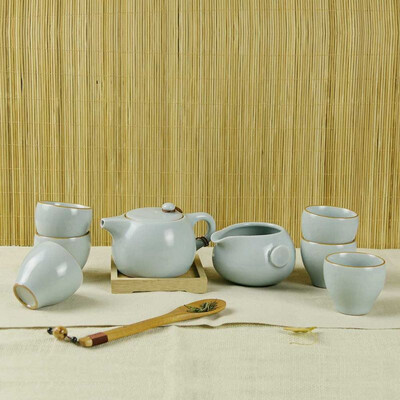 

Ru kiln sky blue deagon egg shaped teaset