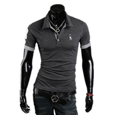 

Zogaa New Mens POLO Shirt Deer Embroidery Short Sleeve Slim