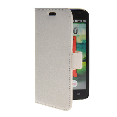 

MOONCASE Litch Skin Leather Side Flip Wallet Card Slot Pouch Slim Shell Back чехол для LG L70 White