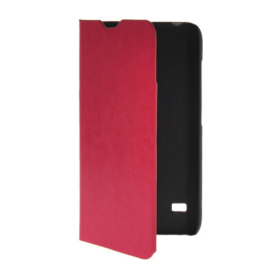 

MOONCASE Slim Leather Side Flip Wallet Card Slot Pouch with Kickstand Shell Back чехол для Huawei Ascend Y550 Hot pink