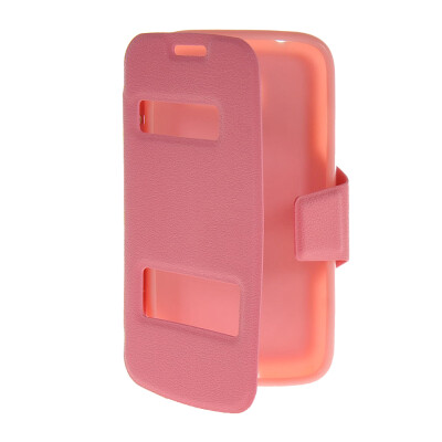 

MOONCASE View Window Leather Side Flip Pouch Stand Shell Back Case Cover for Samsung Galaxy Star Pro S7260 / S7262 Pink