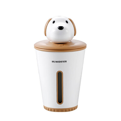 

TOMNEW USB Mini Cool Mist Humidifier 300ML Portable Ultrasonic Two-gears Cute Doggy Air Diffuser with LED Light for Home Office