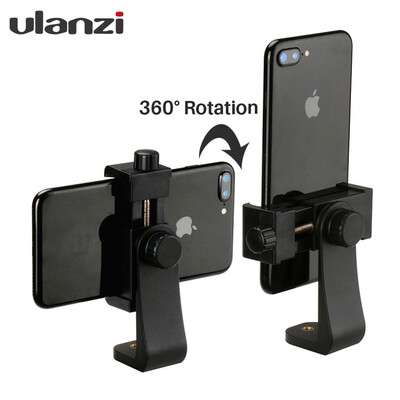 

Ulanzi Universal Tripod Mount Adapter Cell Phone Clipper Holder Vertical 360 Rotation Tripod Stand for iPhone X 7 plus Samsung