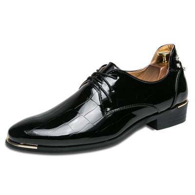 

Men s Genuine Leather British Business Casual Shoes Plain Toe Oxfords