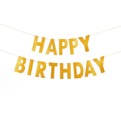 

Happy Birthday Bunting Banner Gold Glitter Banner For Birthday Party Decoration Gold Happy Birthday Sign Gold Party Supply