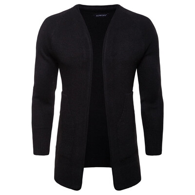 

AOWOF Cardigan Sweater European&American Knitwear Sweater without buckle long cloak YM013