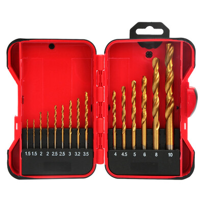 

WORKPRO W124098N 15PC twist drill set drill bit 15 straight handle titanium titanium twist drill