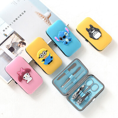 

Bingyou cute cartoon portable nail clipper set nail clipper manicure set decoration nail scissors manicure tool