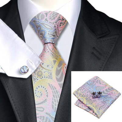 

2016 New Hot selling Vogue Men Silk Tie Set High Quality 100 Silk Necktie Handkerchief Cufflinks Set for Formal Wedding Business