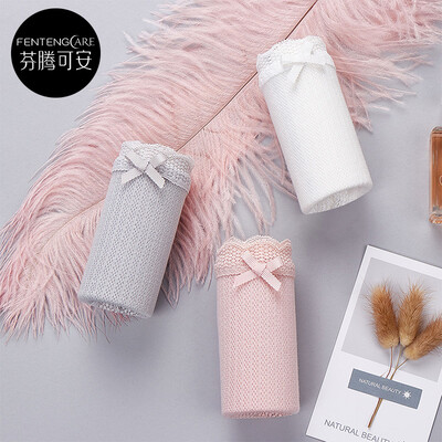 

Fenteng can be underwear womens section waist lace thin section ribbed jacquard cotton underwear 3 pack combination one