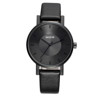 

SKONE Fashion Luxury Quartz Couple Watches Water-Proof PU Leather Lovers Watch Men Women Casual Wristwatch