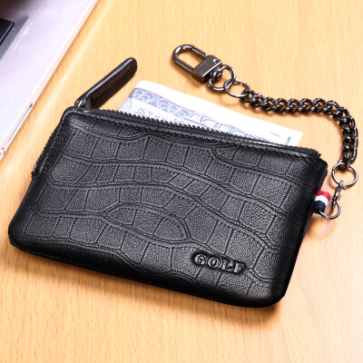 

Golf GOLF key bag men&women suede leather retro zipper key bag car keychain multi-function key package Q8BV41907J black crocodile pattern