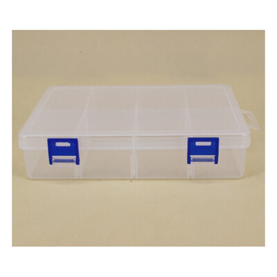 

UpperX Plastic 8 Compartments jewelry Electronic Component Storage Box White