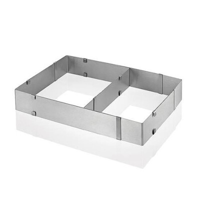 

UpperX Silver color Stainless Steel Adjustable Rectangular Cake Pan Stainless Steel Non-stick Baking Cake Molds Kitchen Tools