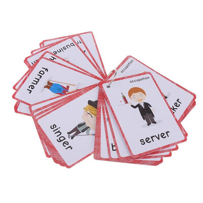 

37 CareerOccupation Flash Cards-English word learning card&pocket size flash card for Preschool children-English Vocabulary Cards