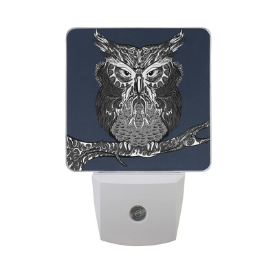 

ALAZA LED Night Light With Smart Dusk To Dawn SensorOwl Illustration Autumn Plug In Night Light