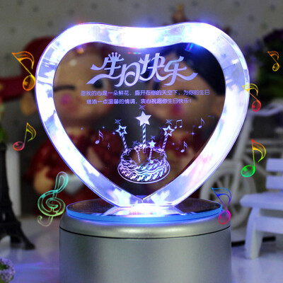 

Jingdong supermarket ceremony without worry birthday happy crystal music box ornaments creative gifts girls to send girlfriend girlfriend wife romantic gift