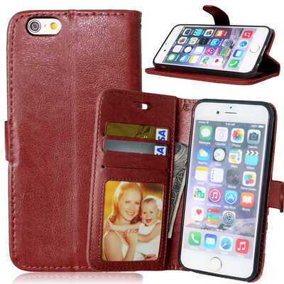 

MOONCASE чехол для Apple, iPhone 4/4S/ 5/5S 6/6s /6 Plus/ 6s Plus Фолио Флип Слот кожаный бумажник карты и складная подставка Feature крышки мешка