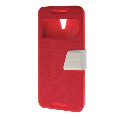 

MOONCASE View window Leather Wallet Flip Stand Pouch чехол для HTC Desire 620 Hot pink