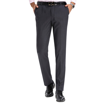 

Red Beans Hodo Men Business Dress Slim Straight Men Men Pure Color Pants Gray 30