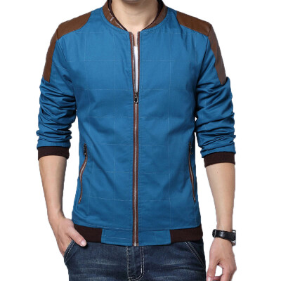 

Zogaa New Men's Jacket Leather Splice