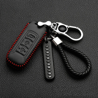 

Huashi Chuanqi key package GS4GS3GA6GE3GA5GS4 new energy GS5 super key set leather hand sewing key bag cover buckle A smart three-key black red line