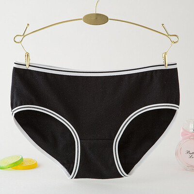 

4pcs New Women Soft Underpants Briefs Cotton Underwear solid color Pantie mid-waist