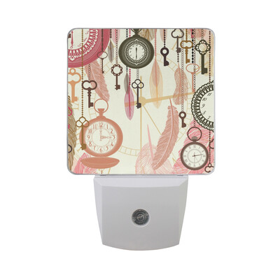 

ALAZA LED Night Light With Smart Dusk To Dawn SensorVintage Pocket Watch Plug In Night Light