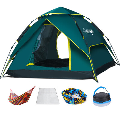 

Wolf walker 3-4 people outdoor automatic tent double rain double thick outdoor camping tent dark green
